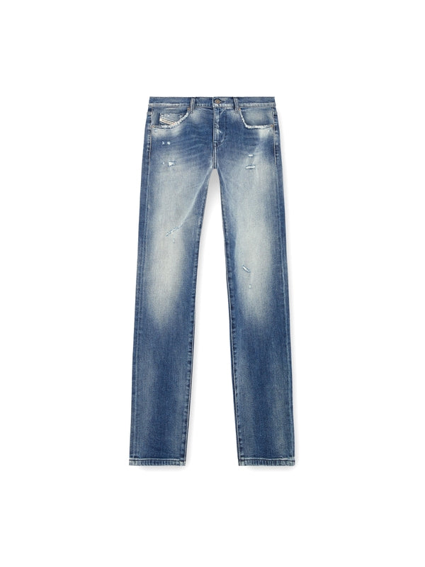 Washed Cotton Denim Pants