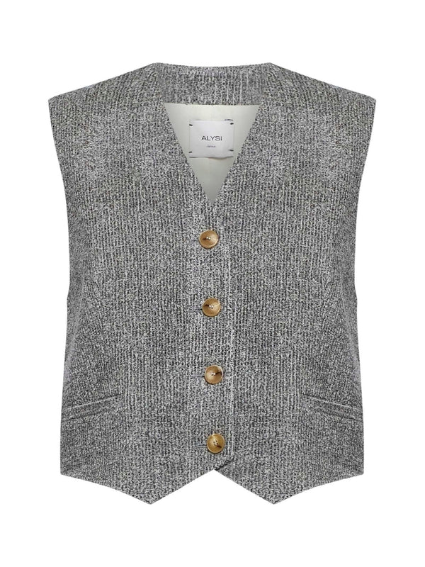 V-neck Button-up Vest