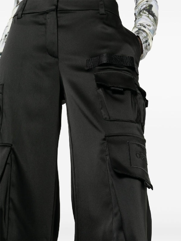 Viscose Satin Cargo Pants