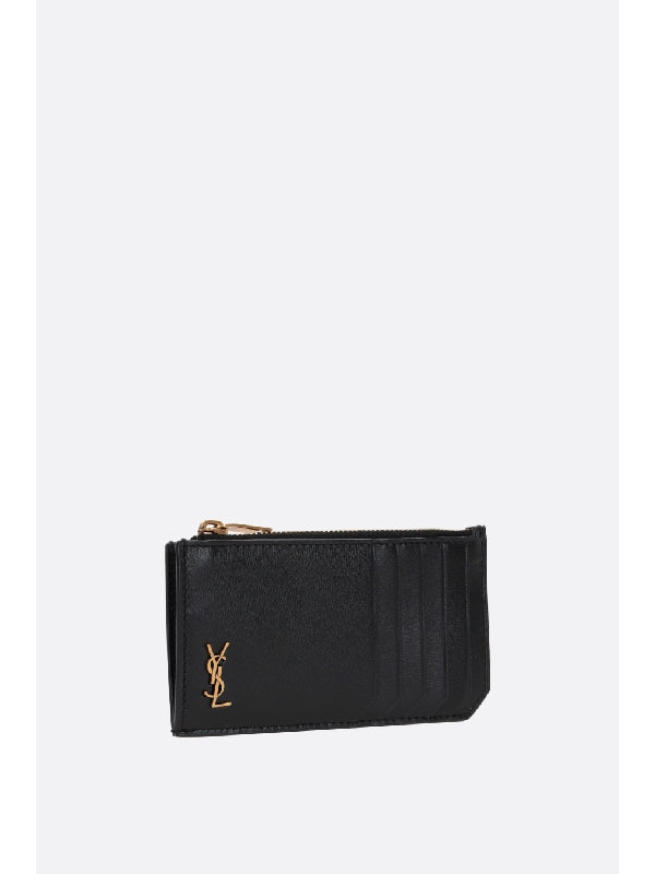 Cassandra Leather Zipper Card Wallet