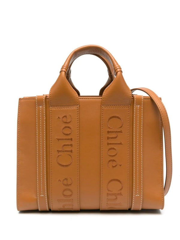 Woody Small Calfskin Tote Bag