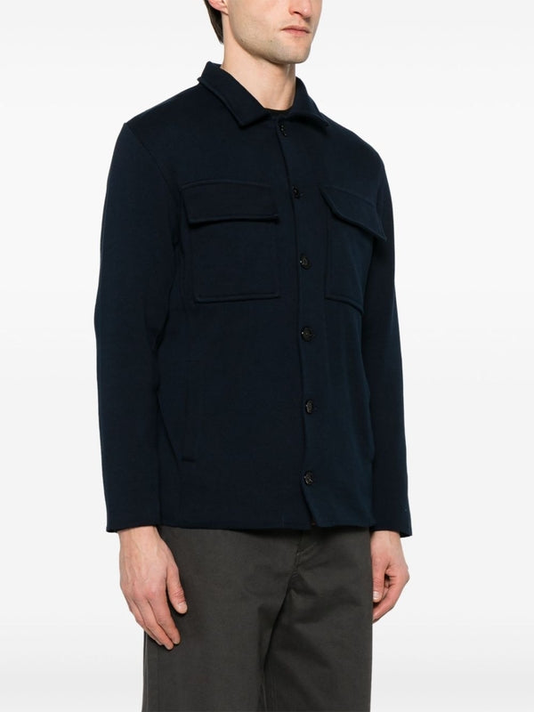 Chest Double Pocket Cotton Shirt Jacket