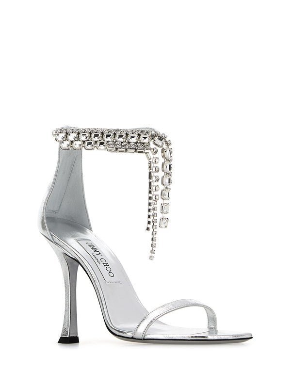 Verity Crystal Anklet Sandal Heels