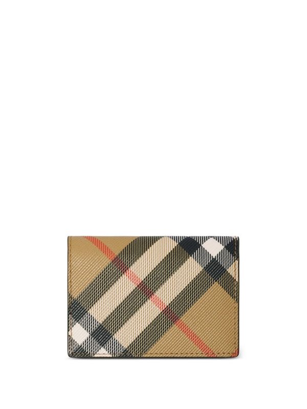 Vintage Check Flap Card Wallet