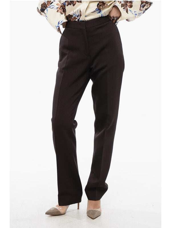 Wool-Blend Pants With Straight Leg