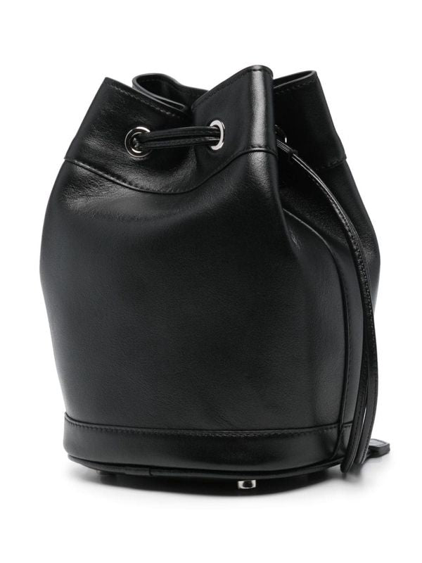 Jewel
  Decoration Chain Leather Bucket Bag