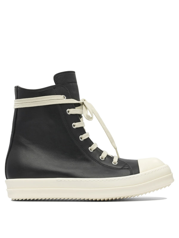 Rick Owens Black High Top Sneakers