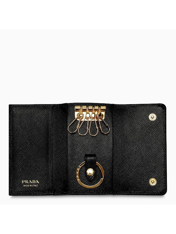 Logo Saffiano Flap Keyholder Wallet