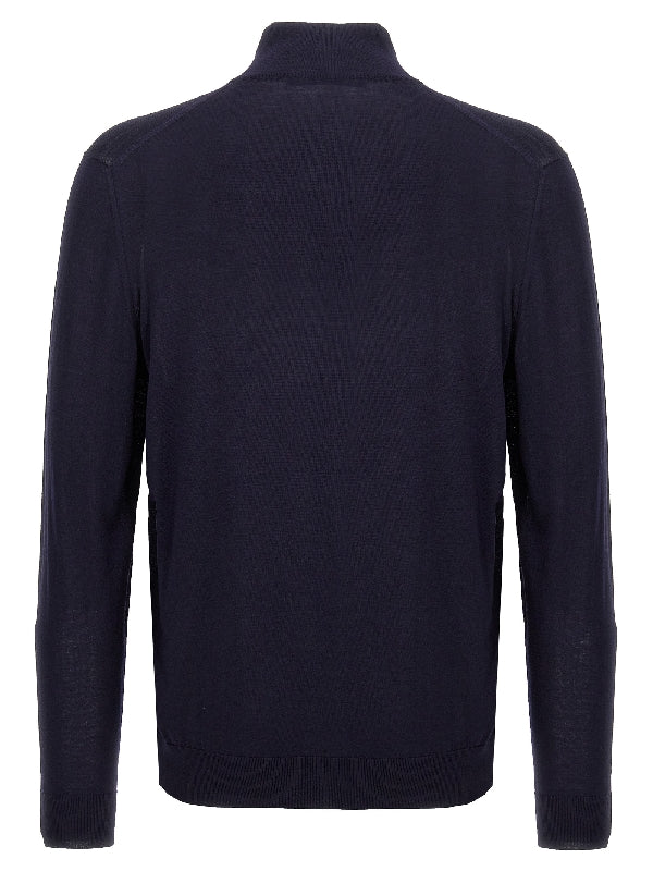 14 Micron Half Zip Wool Knit