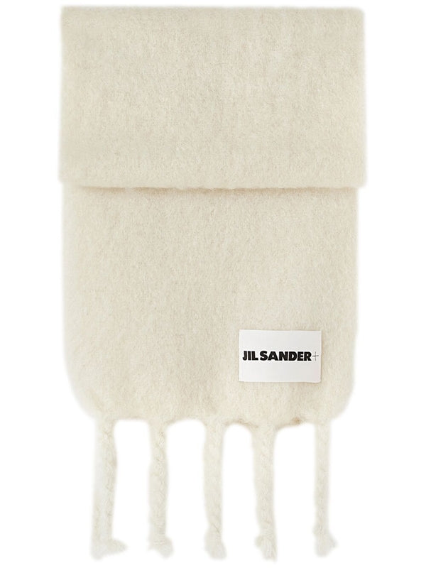 Jil Sander Ivory Wool Mufflers