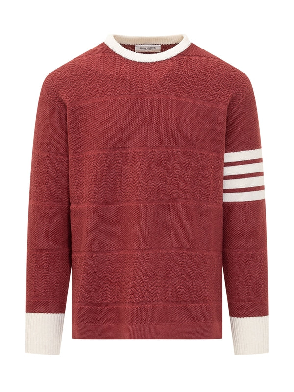 4-Bar Wool Crewneck Knit