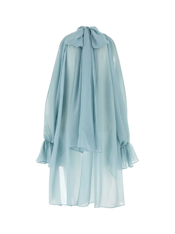 Ruffle Detail Semi-Sheer Blouse