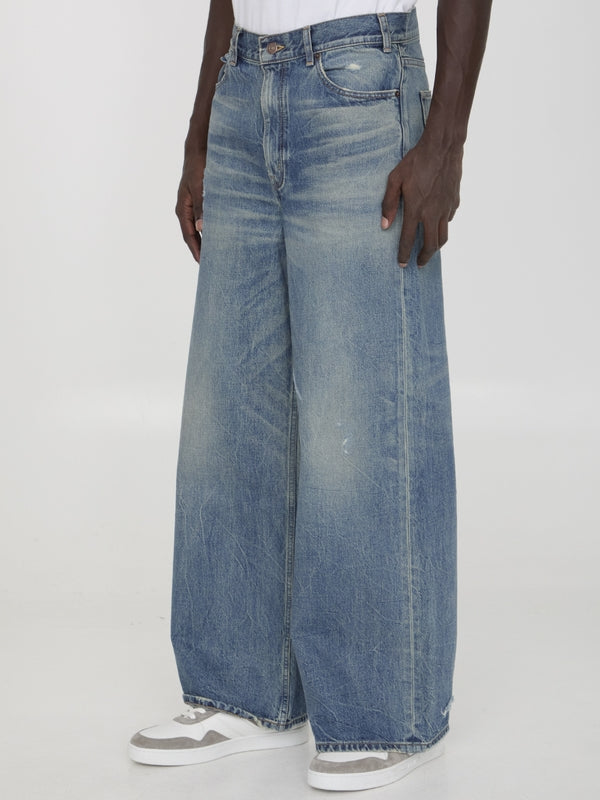 Washed Denim Pants