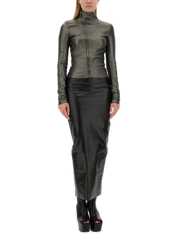 Gary Metallic Leather Biker Jacket