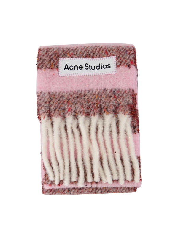 Acne Studios Pink Striped Wool Mufflers