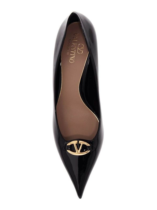 V Logo Leather Pumps Heels