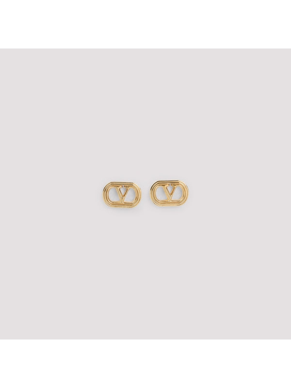 V Logo Stud Earrings