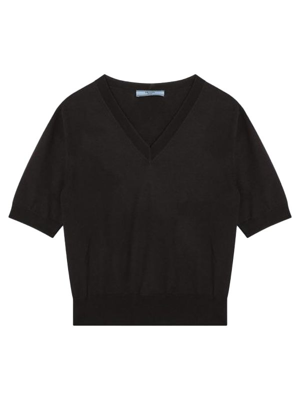 V-neck Crop Wool Knit