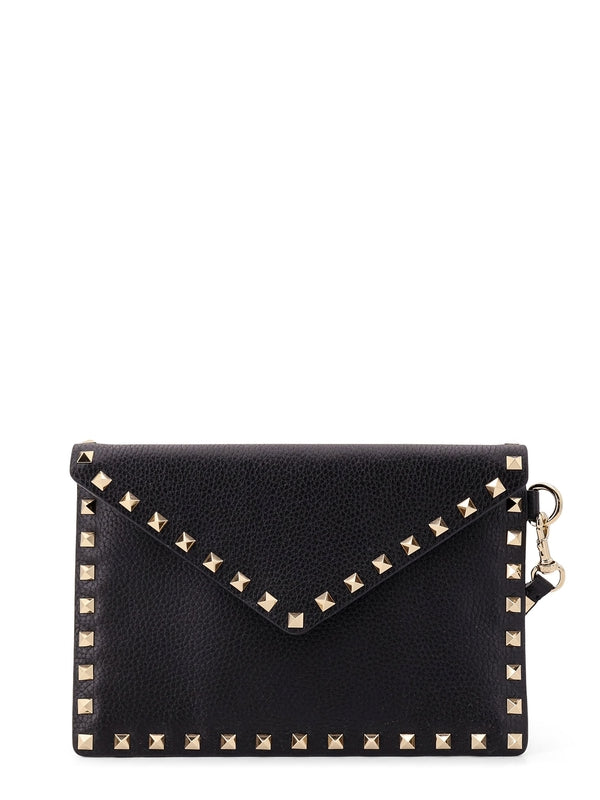 Rockstud Leather Clutch Bag