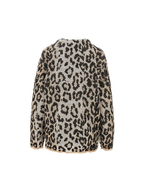 Boyfriend Leopard Jacquard
  Cardigan