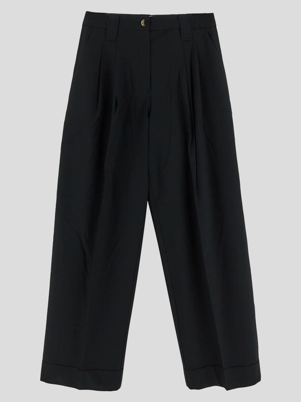 Viscose Blend Pleats Pants