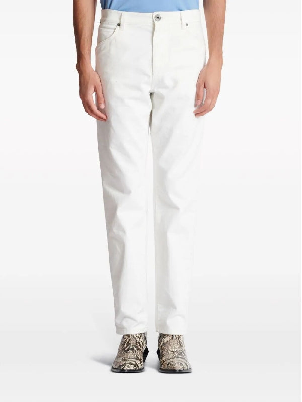 Western Cutout White Denim Pants