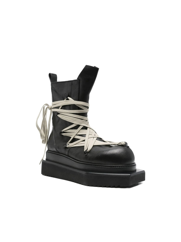 Rick Owens Black Lace-Up Boots