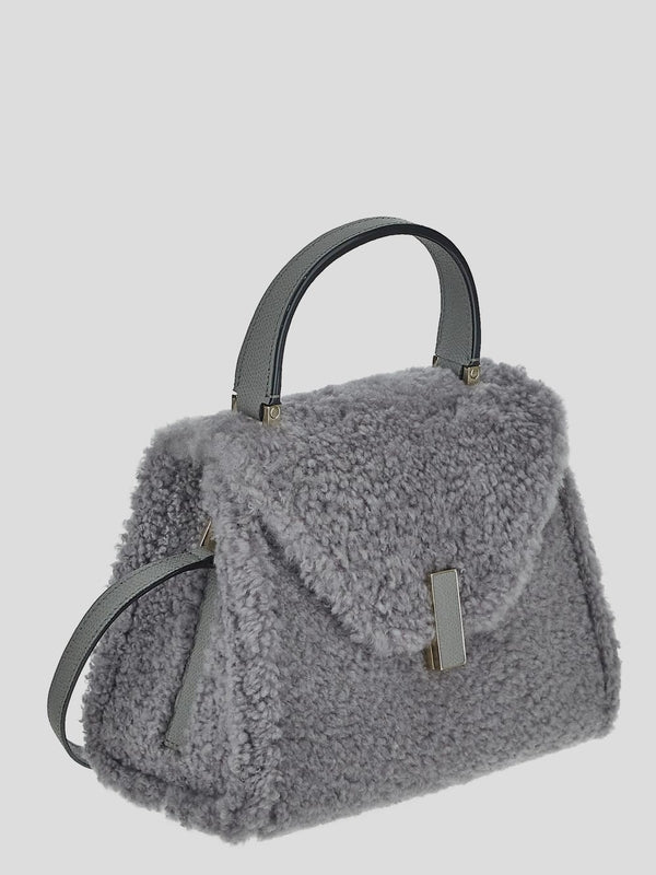 Gray Shearling Tote Bag