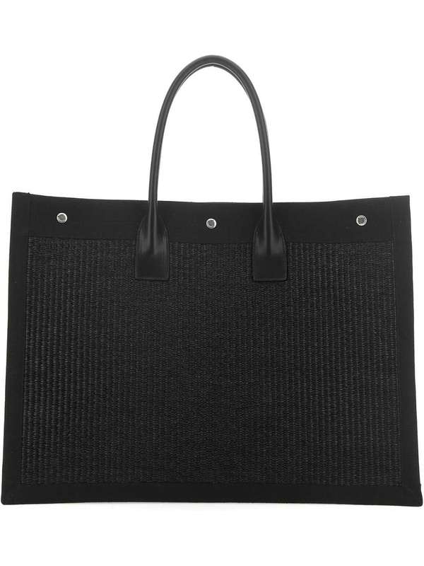 Neo Canvas Raffia Rive Gauche Bag