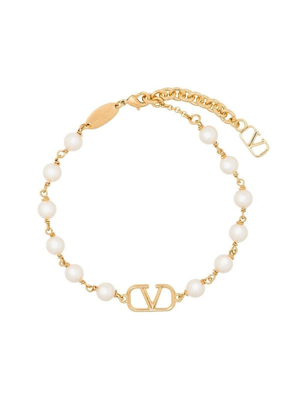 V Logo Pearl Bracelet