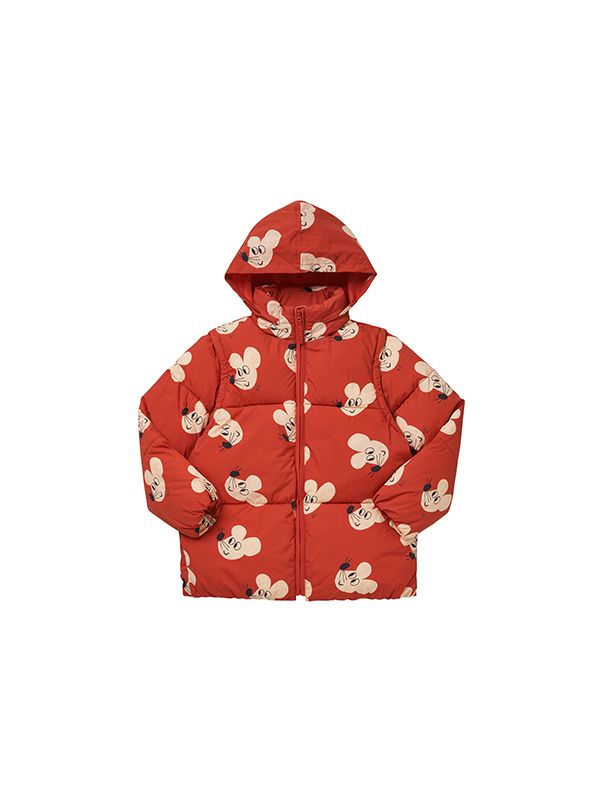 Allover Printed Hooded Padded Jacket