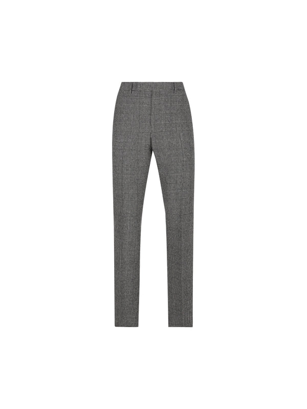 Check Wool Tailored Pants