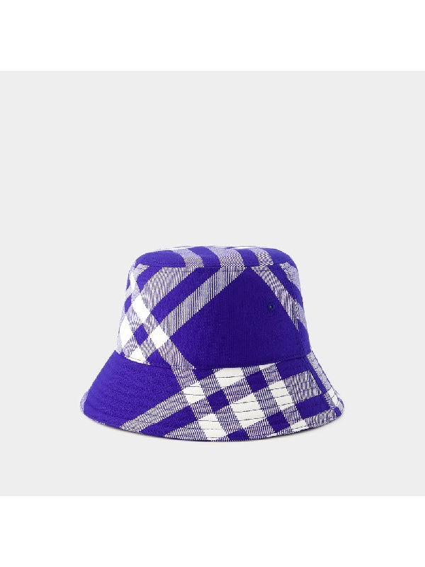 Check Wool Blend Bucket Hat