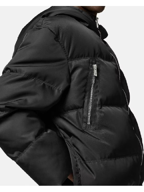 Zipper Detail Nylon Puffer
  Jacket