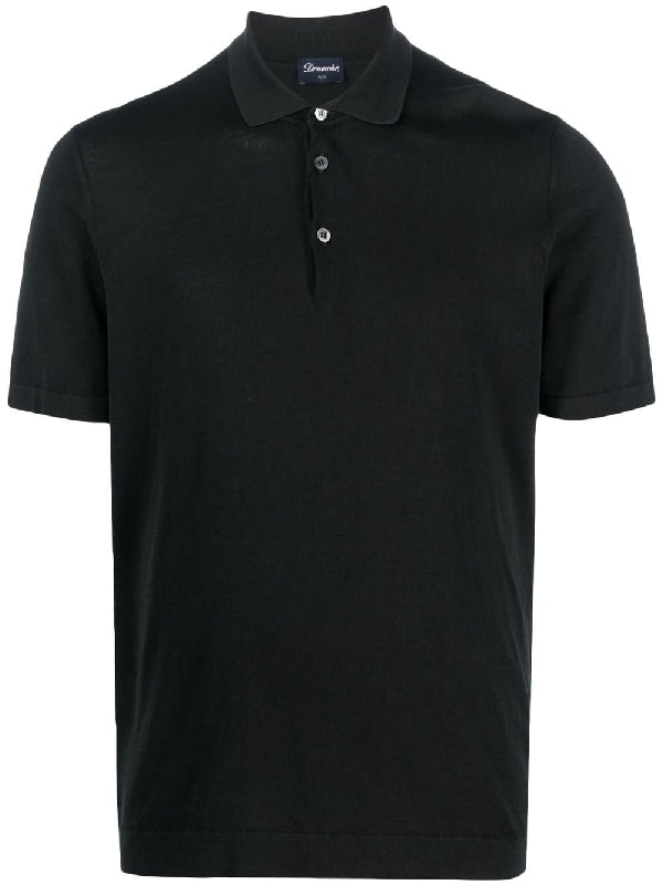 Black Cotton Polo Shirt