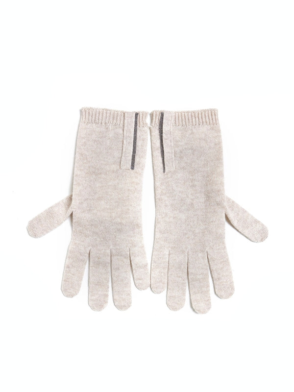 Monili Embellished Cashmere Gloves