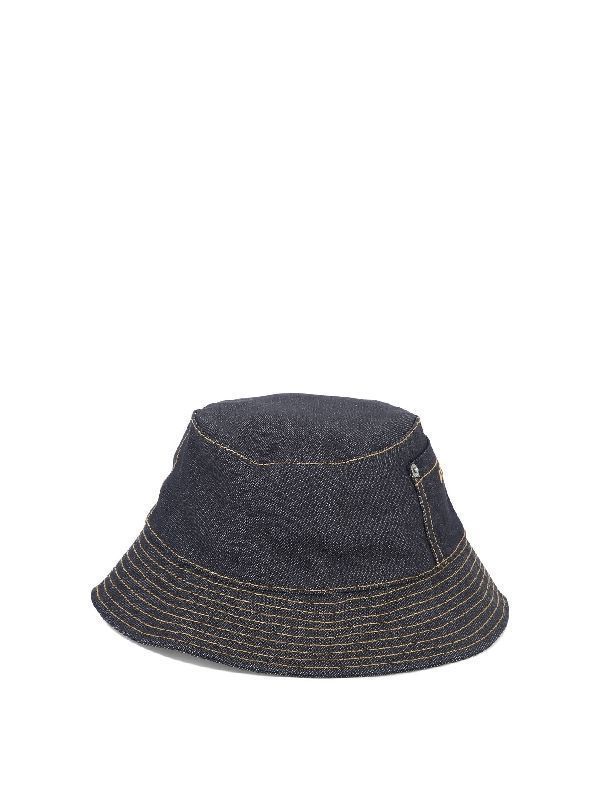 Thais Logo Embroidered Denim Bucket Hat