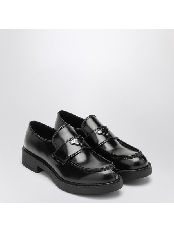 Triangle Logo Leather Loafers