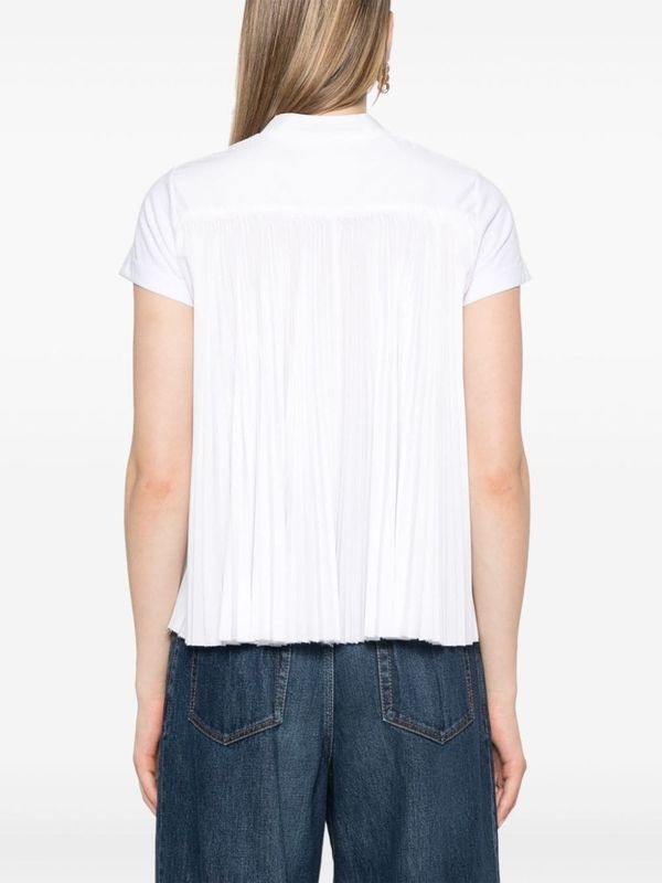 Back Pleated Cotton Short
  Sleeve T-Shirt