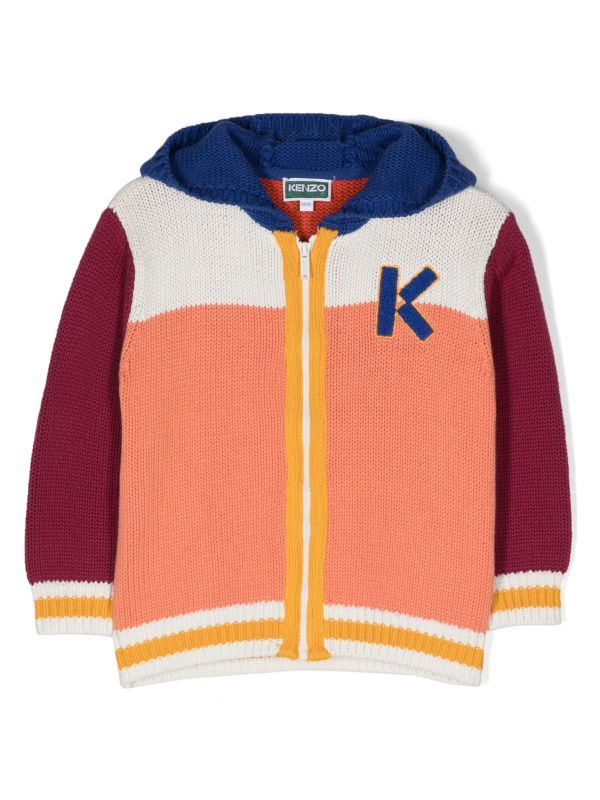 Logo Hooded Zip Up Cardigan