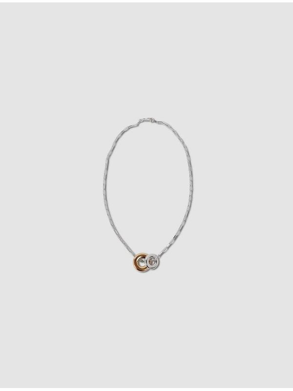 Moneta Two-Tone Hoop Charm Necklace