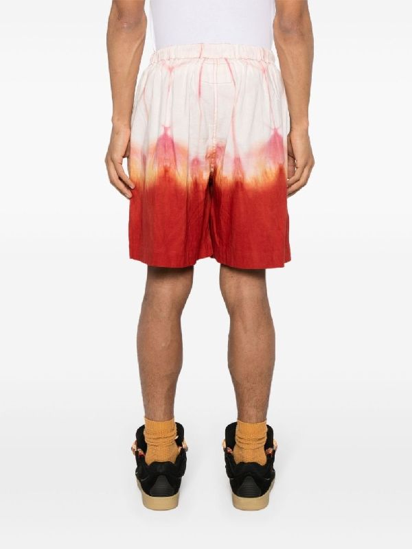 Tie-Dye Cotton Linen Bermuda Shorts