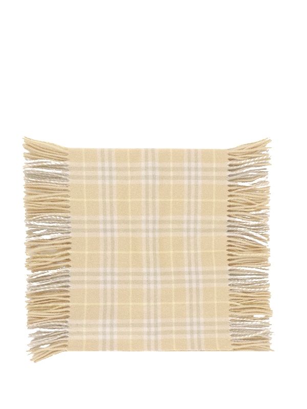 Check Cashmere Fringe Muffler