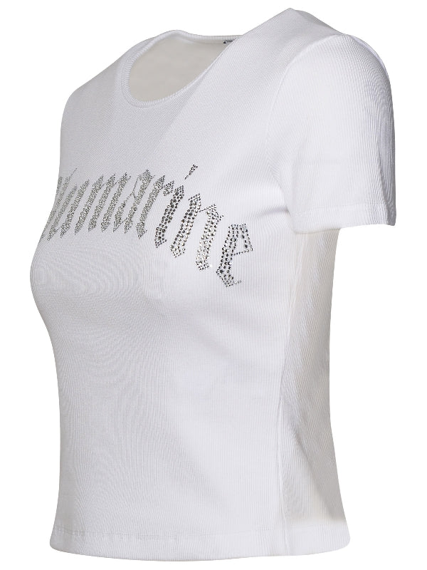 Rhinestone Logo Crop T-Shirt