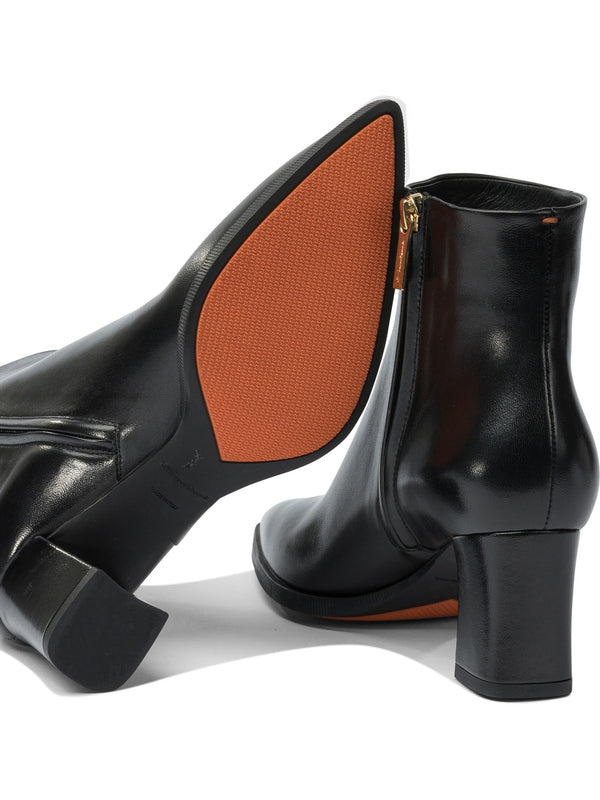 Santoni Black Ankle Boots