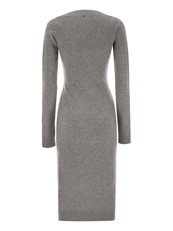 Angizia Wool Blend Midi Dress