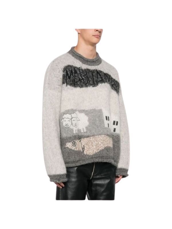 Graphic Printed Wool Alpaca Sweater