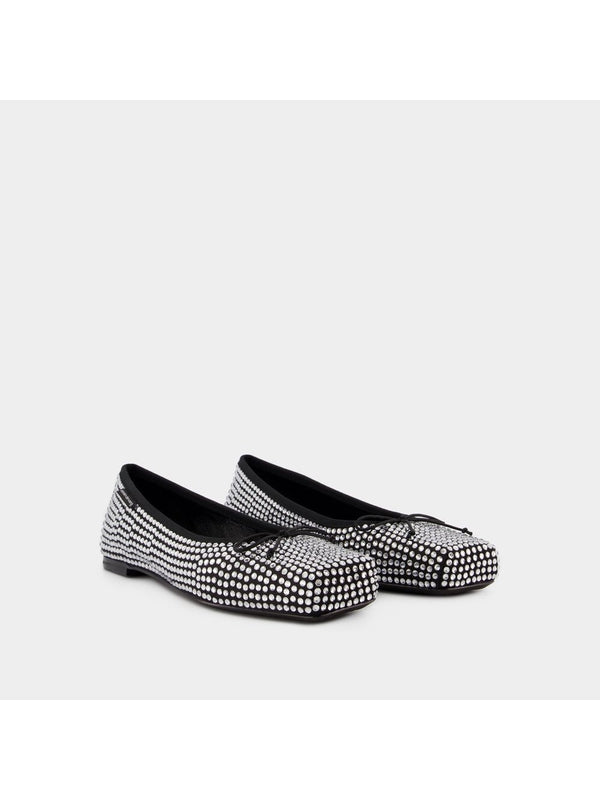 Bow Rhinestone Decorated Flat Shoes