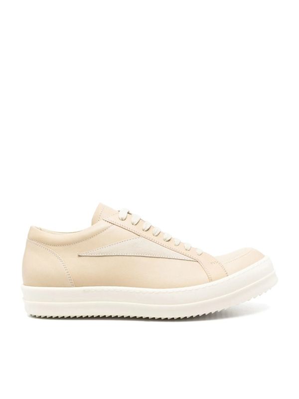 Rick Owens Beige Low Top Sneakers