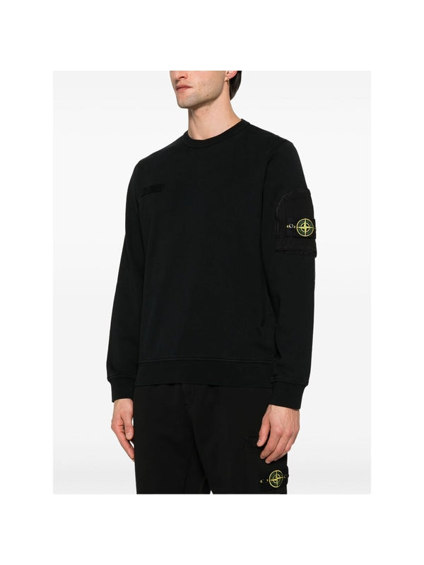 Appliqué Patch Zipper Pocket
  Sweatshirt